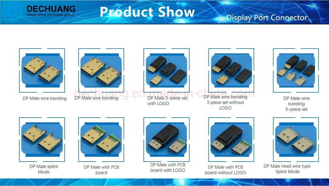 in Stock Male HDMI Connector 4K 8K Display Devices Micro Mini Male PCB Solder Board Type a Female Type C Male Used for Tvs Projectors Set-Top Boxes Laptop