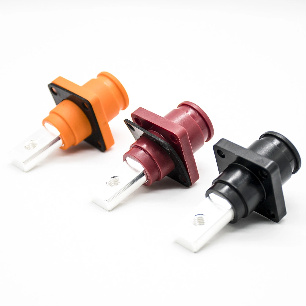 Electric Vehicle New Energy DC Power Cable Plug1 Pin Right Angle Female 120A 6mm Red Plastic Surlok Plus Hv Battery Connector